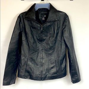 East 5th petite med genuine leather women’s coat